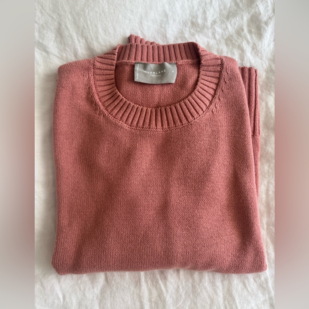 Everlane The Boxy Sweater Organic Cotton - Salmon Pink
